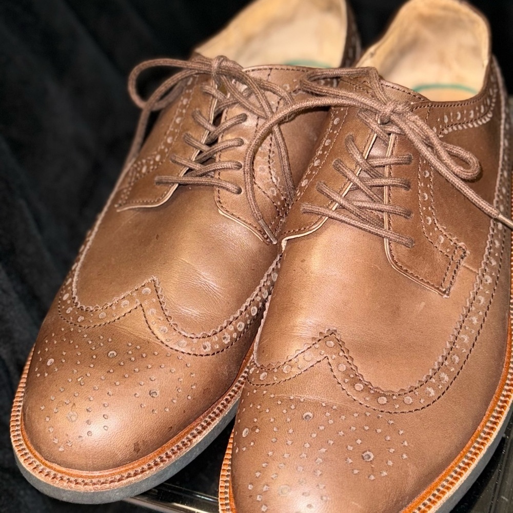 Polo Ralph Lauren Wing Tip Shoe vibram Sole - Picture 3 of 14